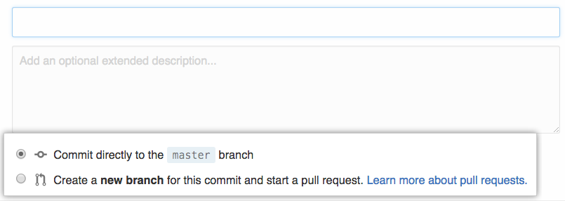 Commit branch options