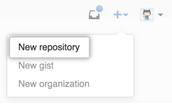 Create New Repository drop-down