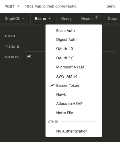 Permissions options for personal access token