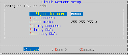 Menú con opciones de protocolo IP