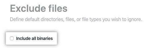 Include all binaries checkbox