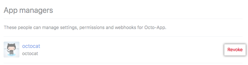 Revogue as permissões de gerente do aplicativo GitHub