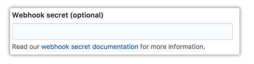 Webhook secret field