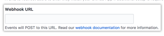 Webhook URL field