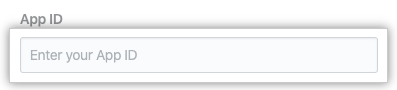 App ID field