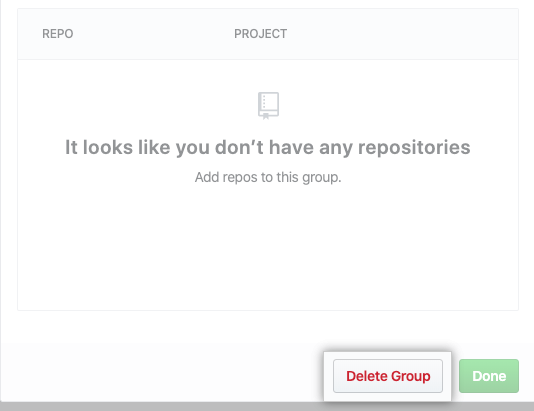 Delete Group button