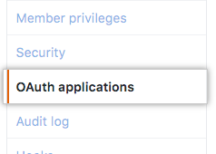 左サイドバーの [OAuth applications] タブ