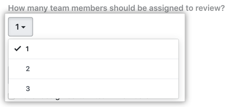 Number of reviewers dropdown