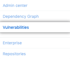 サイト管理サイドバーの [Vulnerabilities] タブ