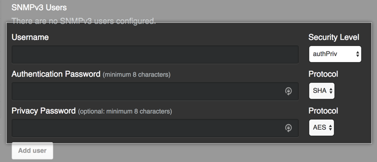 Settings for the authpriv security level