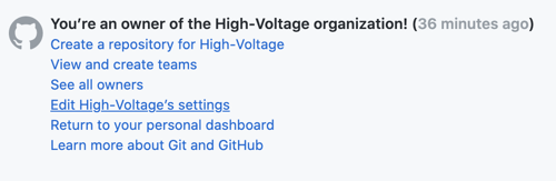 Edit organization settings