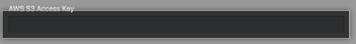 AWS S3 Access Key field