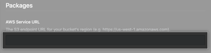 AWS Service URL field