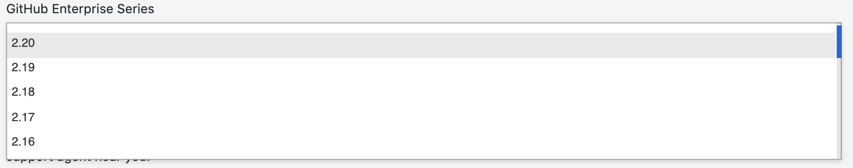 GitHub Enterprise Series drop-down menu