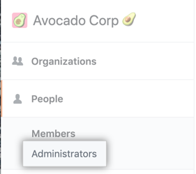 Administrators tab in the left sidebar