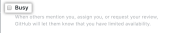 [Edit status] オプションで [Busy] オプションを選択