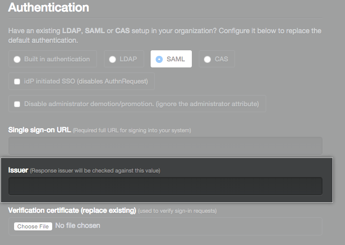 SAML issuer