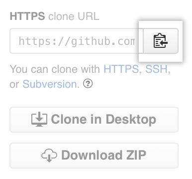 Clone URL button