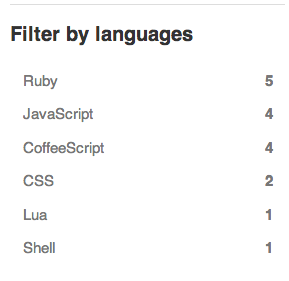 Filter stars by language