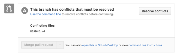 merge conflict error message