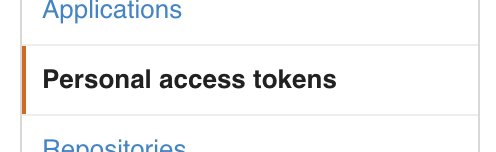 Personal access tokens