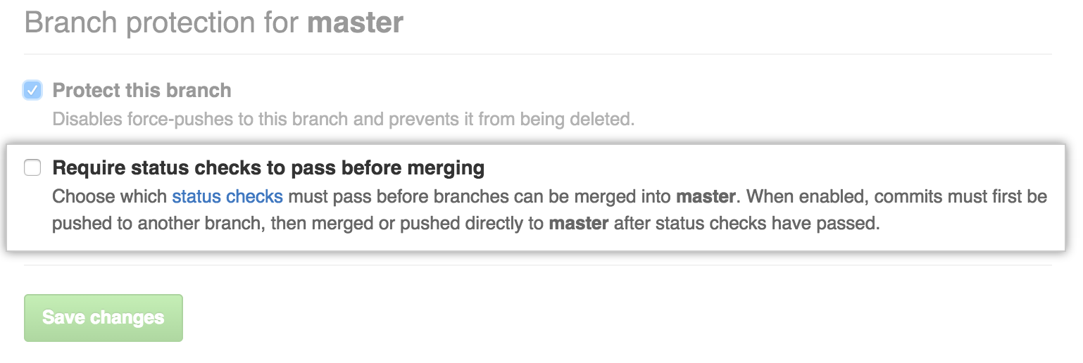 Required status checks option