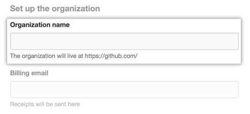 Field to type an organization name