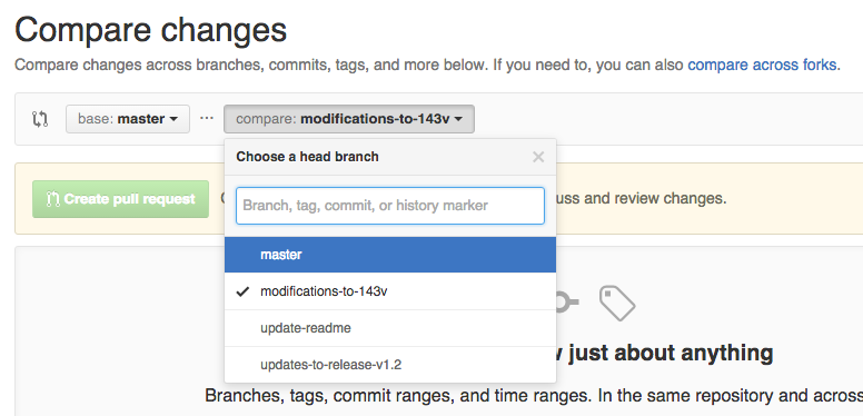 Pull Request editing branches