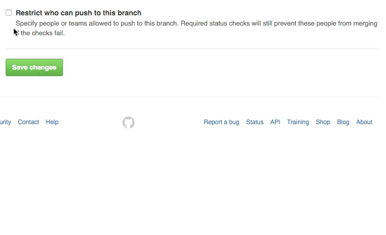 Enabling branch restrictions