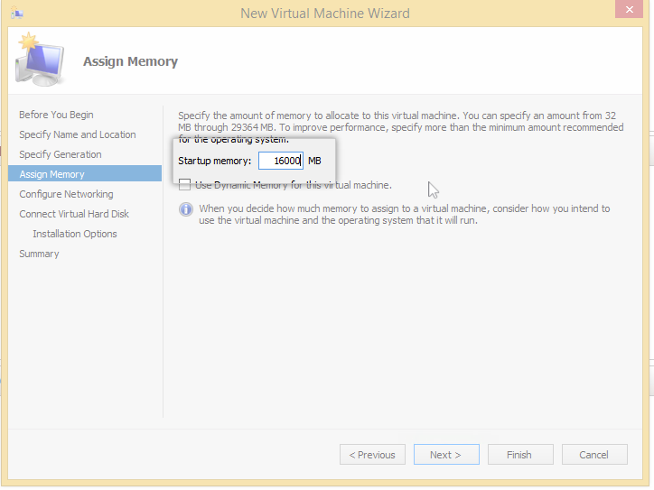 Configure memory storage page