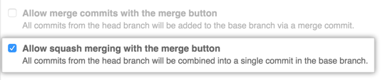 Pull request squashed commits