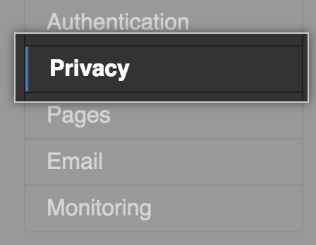 Privacy sidebar