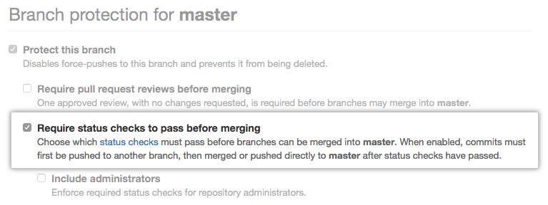 Required status checks option