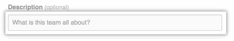 Team description field