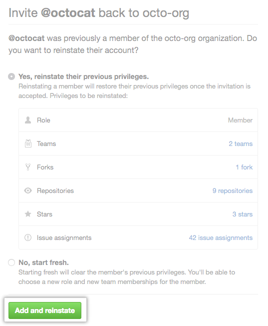 Choose whether to restore privileges