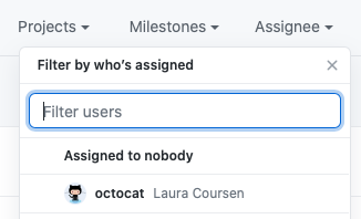 Using the Assignees drop-down tab
