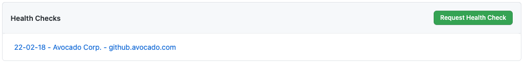 Screenshot of the Health Checks section of the GitHub Support portal.