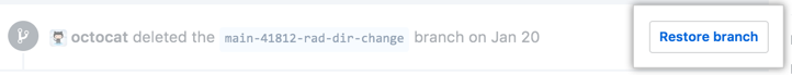 Restore deleted branch button