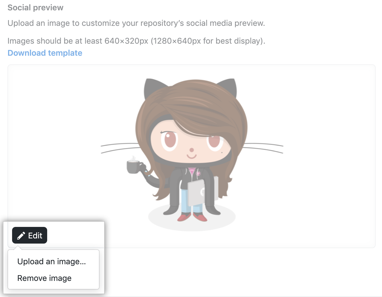 Social preview dropdown