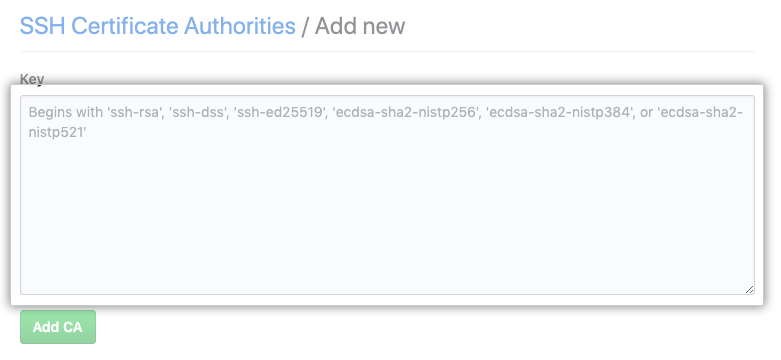 Key field to add CA