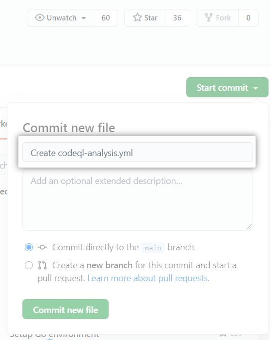 Start commit