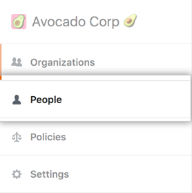 People tab in the enterprise account sidebar