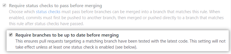 Loose or strict required status checkbox