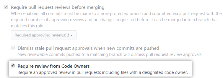 Require review from code owners
