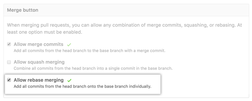 Commits com rebase da pull request