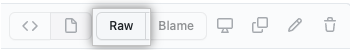 Screenshot of the Raw button in the file header