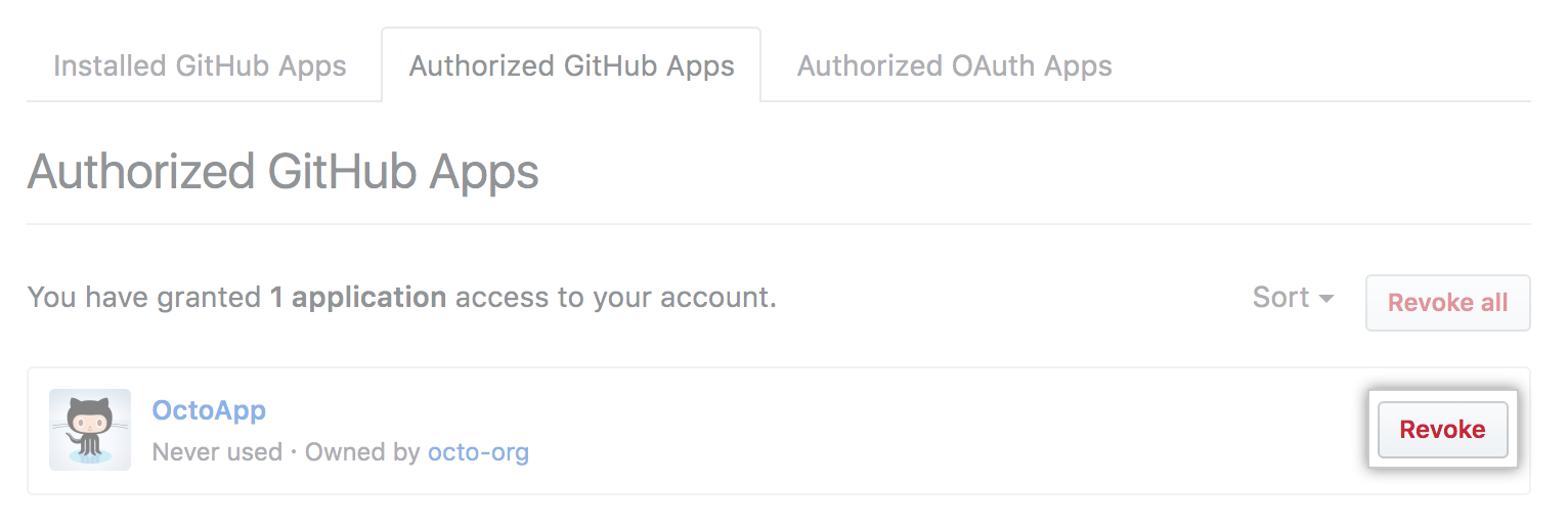 Lista de GitHub App autorizadas