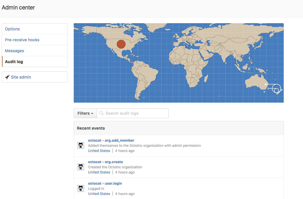 Instance wide audit log dashboard