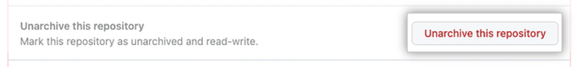 Unarchive this repository button