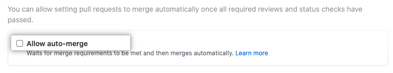 Checkbox to allow or disallow auto-merge